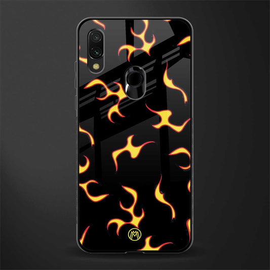 lil flames on black glass case for redmi note 7 pro image