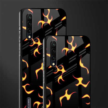 lil flames on black glass case for mi a3 redmi a3 image-2