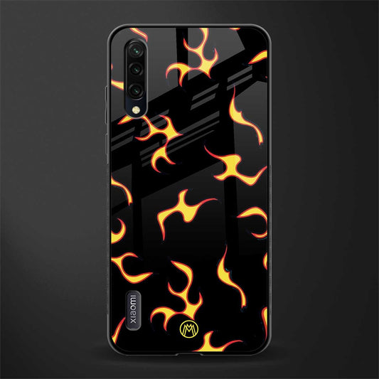 lil flames on black glass case for mi a3 redmi a3 image