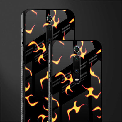 lil flames on black glass case for redmi k20 image-2
