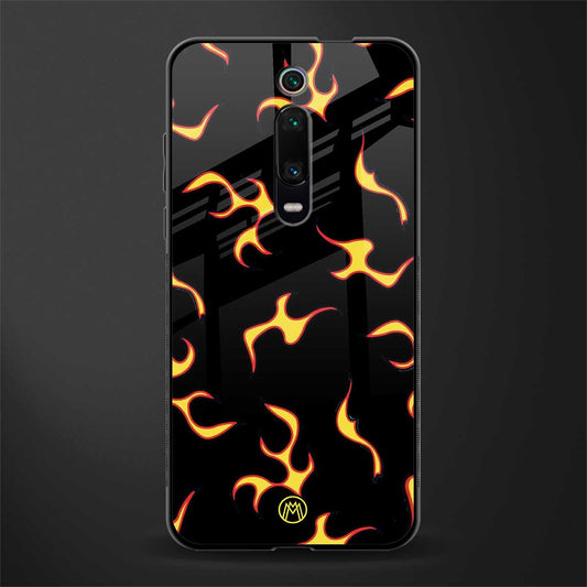 lil flames on black glass case for redmi k20 pro image