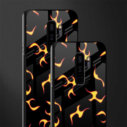 lil flames on black glass case for samsung galaxy s9 plus image-2