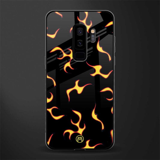 lil flames on black glass case for samsung galaxy s9 plus image