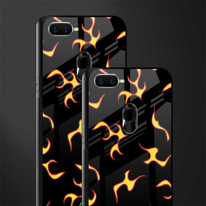 lil flames on black glass case for oppo a5s image-2
