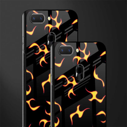 lil flames on black glass case for oppo a5 image-2