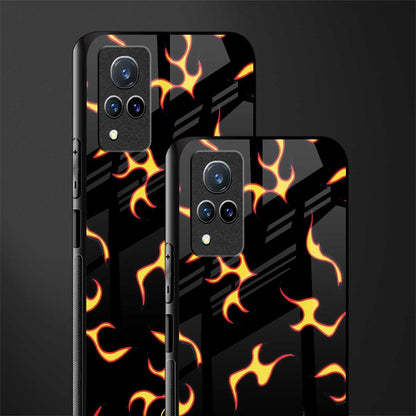 lil flames on black glass case for vivo v21 5g image-2