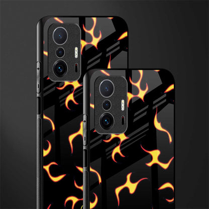 lil flames on black glass case for mi 11t pro 5g image-2