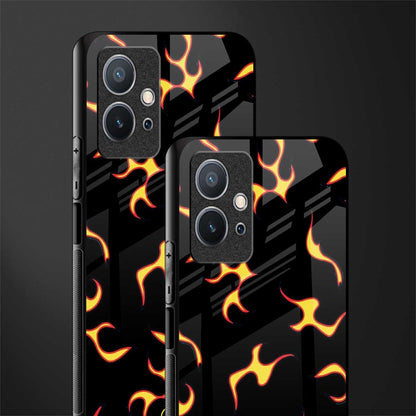 lil flames on black glass case for vivo y75 5g image-2