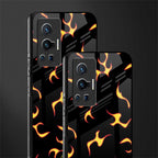 lil flames on black glass case for vivo x70 pro image-2