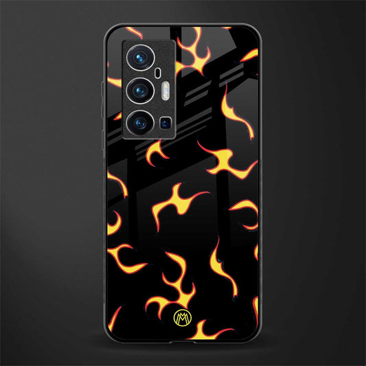 lil flames on black glass case for vivo x70 pro plus image