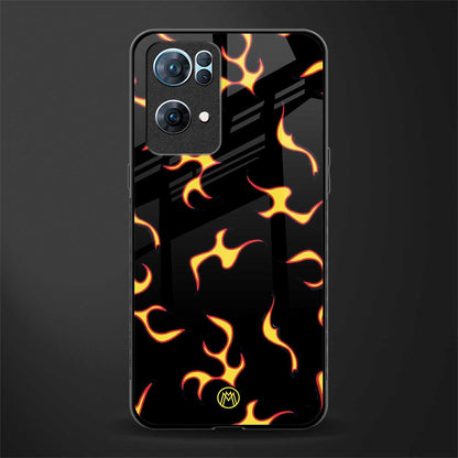 lil flames on black glass case for oppo reno7 pro 5g image