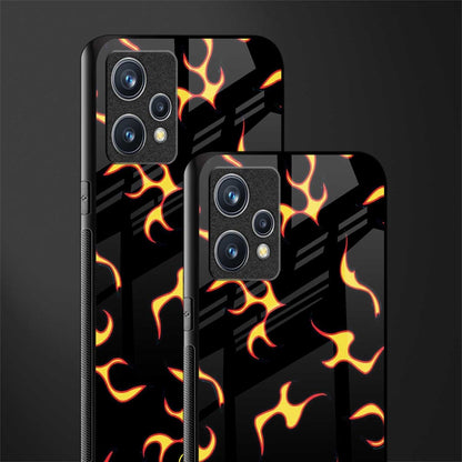 lil flames on black glass case for realme 9 4g image-2