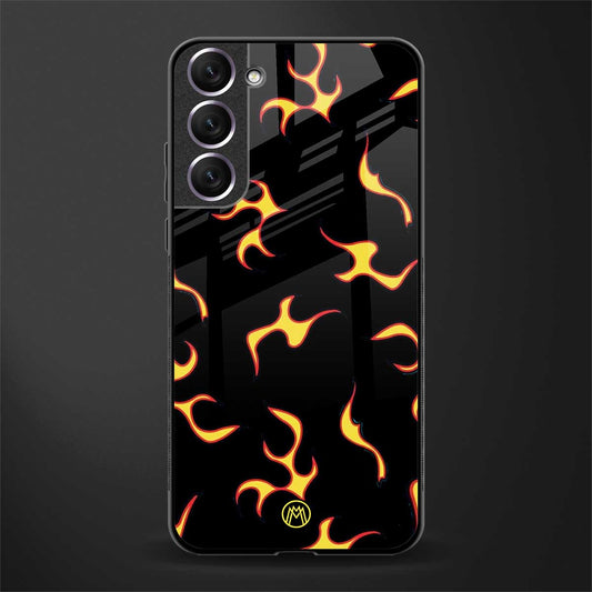 lil flames on black glass case for samsung galaxy s21 image