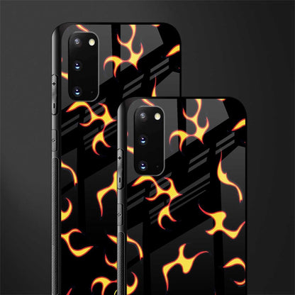 lil flames on black glass case for samsung galaxy s20 image-2