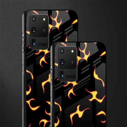 lil flames on black glass case for samsung galaxy s20 ultra image-2