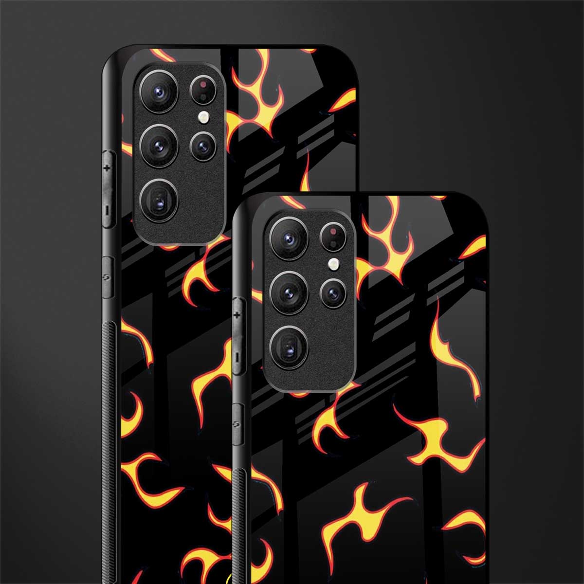 lil flames on black glass case for samsung galaxy s21 ultra image-2