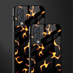 lil flames on black glass case for oneplus nord 2 5g image-2