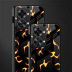 lil flames on black glass case for phone case | glass case for oneplus nord 2t 5g