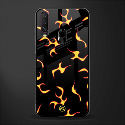 lil flames on black glass case for vivo y12 image