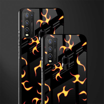 lil flames on black glass case for vivo y50 image-2