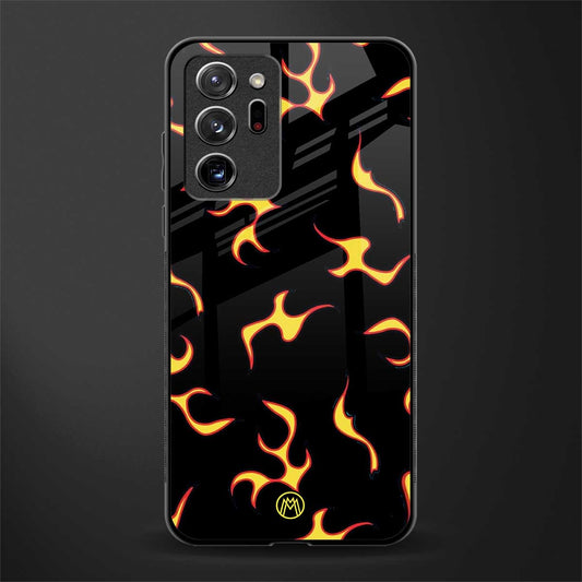 lil flames on black glass case for samsung galaxy note 20 ultra 5g image