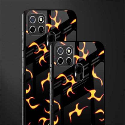 lil flames on black glass case for realme narzo 30a image-2
