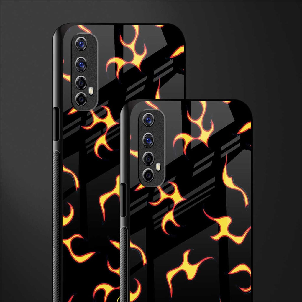 lil flames on black glass case for realme narzo 20 pro image-2