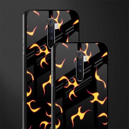 lil flames on black glass case for realme x2 pro image-2