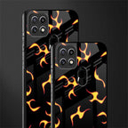 lil flames on black glass case for oppo a15 image-2