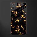 lil flames on black glass case for redmi 9a image