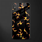 lil flames on black glass case for redmi 9a image