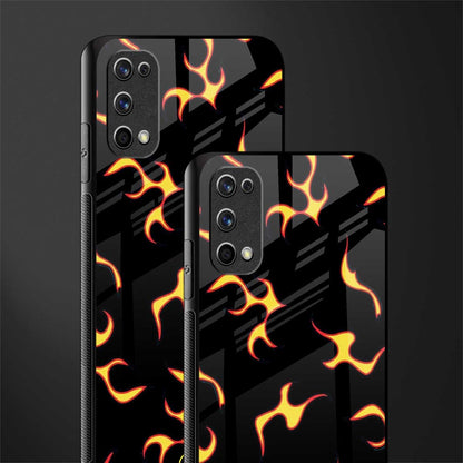 lil flames on black glass case for realme 7 pro image-2