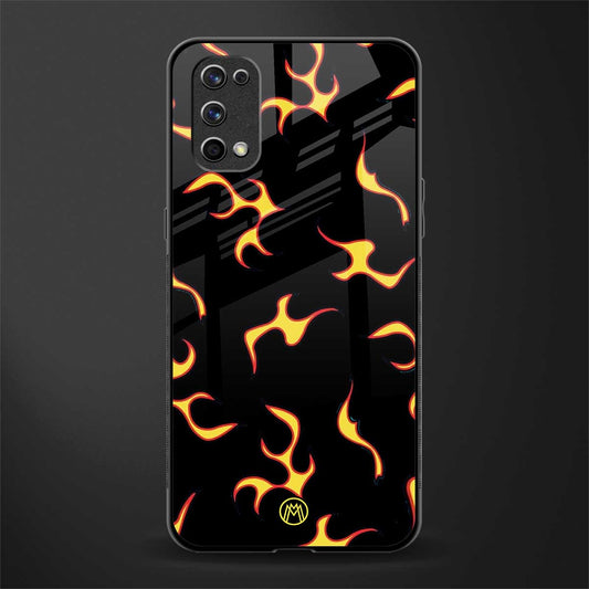 lil flames on black glass case for realme 7 pro image