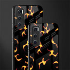 lil flames on black glass case for vivo v20 se image-2