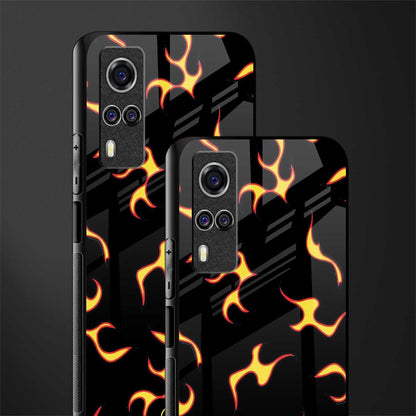 lil flames on black glass case for vivo y31 image-2