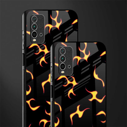 lil flames on black glass case for redmi 9 power image-2
