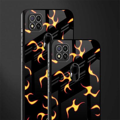 lil flames on black glass case for poco c31 image-2