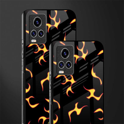 lil flames on black glass case for vivo v20 pro image-2