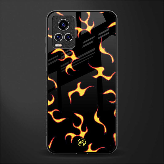 lil flames on black glass case for vivo v20 pro image