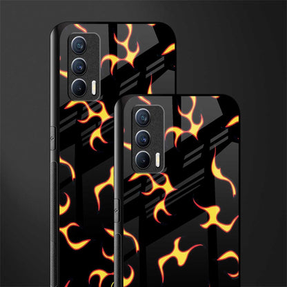lil flames on black glass case for realme x7 image-2