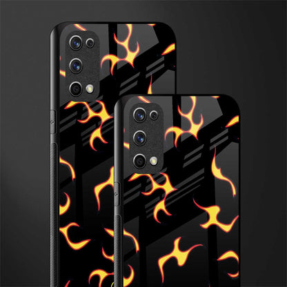 lil flames on black glass case for realme x7 pro image-2