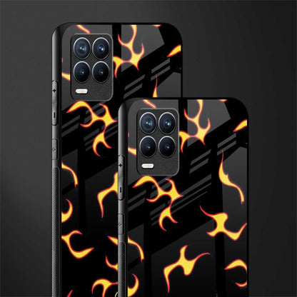 lil flames on black glass case for realme 8 4g image-2