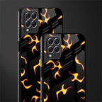 lil flames on black glass case for samsung galaxy f62 image-2