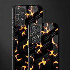 lil flames on black glass case for samsung galaxy a72 image-2