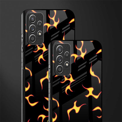 lil flames on black glass case for samsung galaxy a72 image-2