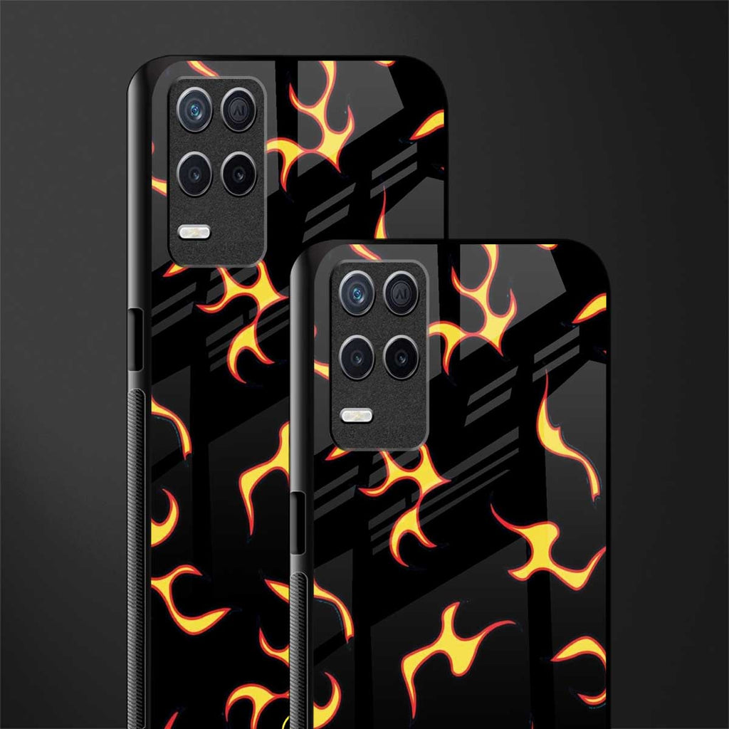 lil flames on black glass case for realme narzo 30 5g image-2
