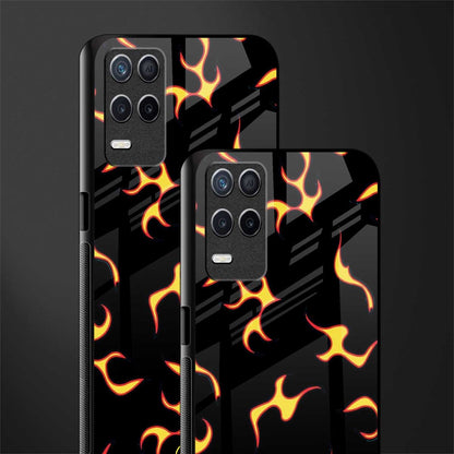 lil flames on black glass case for realme narzo 30 5g image-2