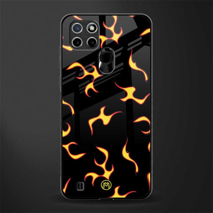 lil flames on black glass case for realme c21 image