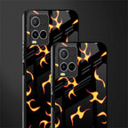 lil flames on black glass case for vivo y21s image-2