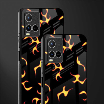 lil flames on black glass case for vivo y33s vivo y33t image-2